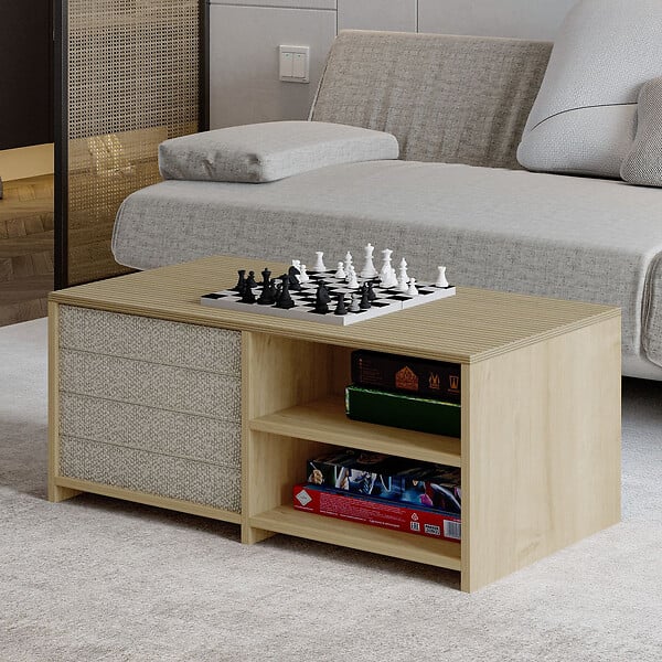 HABITAT ET JARDIN - Table basse en bois "Gord" - 90 x 45 x 44 cm - Beige - large