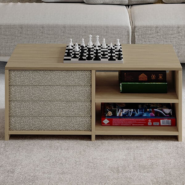 HABITAT ET JARDIN - Table basse en bois "Gord" - 90 x 45 x 44 cm - Beige - large