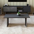 HABITAT ET JARDIN - Table basse en bois "Ravello" - 90 x 50 x 40 cm - Gris anthracite marbré - vignette