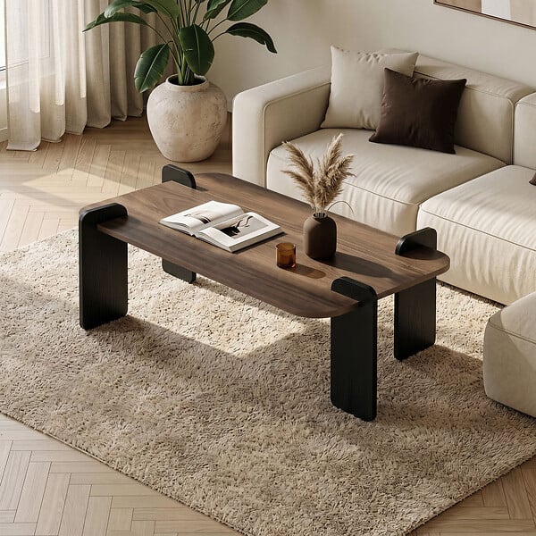 HABITAT ET JARDIN - Table basse en bois "Renard" - 120 x 60 x 35 cm - Marron - large