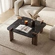 HABITAT ET JARDIN - Table basse en bois "Marais" - 90 x 90 x 35 cm - Noir - vignette