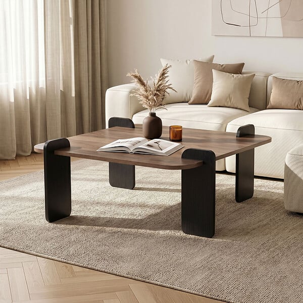 HABITAT ET JARDIN - Table basse en bois "Marais" - 90 x 90 x 35 cm - Marron - large