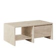 HABITAT ET JARDIN - Table basse en bois "Laris" - 90 x 45 x 35 cm - Travertin - vignette