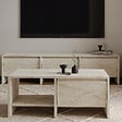 HABITAT ET JARDIN - Table basse en bois "Laris" - 90 x 45 x 35 cm - Travertin - vignette