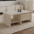 HABITAT ET JARDIN - Table basse en bois "Laris" - 90 x 45 x 35 cm - Travertin - vignette