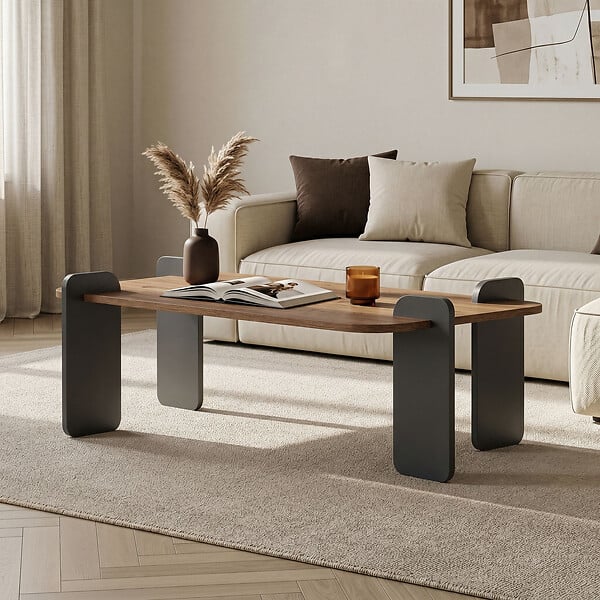 HABITAT ET JARDIN - Table basse en bois "Renard" - 120 x 60 x 35 cm - Marron clair - large