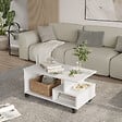 HABITAT ET JARDIN - Table basse en bois "MIN9" - 90 x 51 x 42 cm - Blanc - vignette