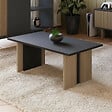 HABITAT ET JARDIN - Table basse en bois "Ravello" - 90 x 50 x 40 cm - Gris anthracite - vignette