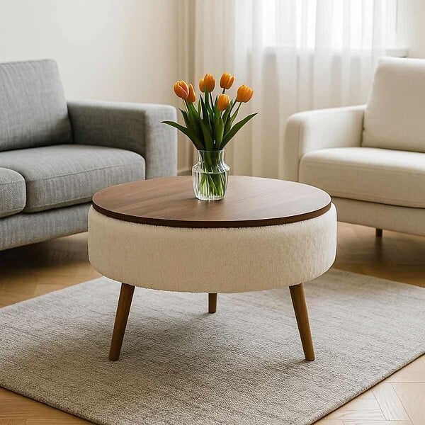 HABITAT ET JARDIN - Table basse "Noya Round" - 60 x 60 x 44 cm - Blanc - large
