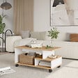 HABITAT ET JARDIN - Table basse en bois "MIN9" - 90 x 51 x 42 cm - Blanc - vignette