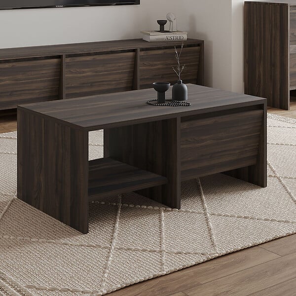 HABITAT ET JARDIN - Table basse en bois "Laris" - 90 x 45 x 35 cm - Marron - large