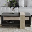 HABITAT ET JARDIN - Table basse en bois "Meleni" - 90 x 49 x 40 cm - Gris anthracite - vignette
