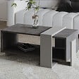 HABITAT ET JARDIN - Table basse en bois "Meleni" - 90 x 49 x 40 cm - Gris - vignette