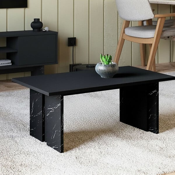 HABITAT ET JARDIN - Table basse en bois "Ravello" - 90 x 50 x 40 cm - Noir - large