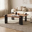 HABITAT ET JARDIN - Table basse en bois "Marais" - 90 x 90 x 35 cm - Marron clair - vignette