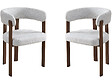 HABITAT ET JARDIN - Lot de 2 chaises de salle à manger avec accoudoirs "Opale" - Gris clair - vignette