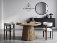 HABITAT ET JARDIN - Lot de 2 chaises de salle à manger avec accoudoirs "Opale" - Gris clair - vignette