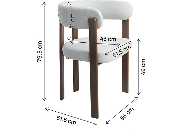 HABITAT ET JARDIN - Lot de 2 chaises de salle à manger avec accoudoirs "Opale" - Gris clair - large