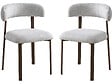 HABITAT ET JARDIN - Lot de 2 chaises de salle à manger imitation bois "Aurea" - Gris clair - vignette