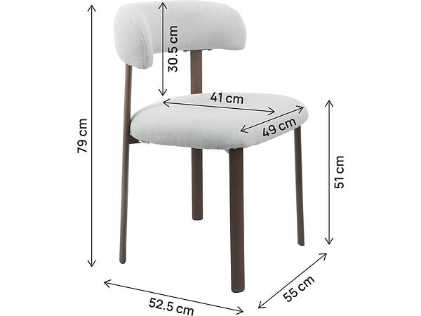 HABITAT ET JARDIN - Lot de 2 chaises de salle à manger imitation bois "Aurea" - Gris clair - large