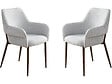 HABITAT ET JARDIN - Lot de 2 chaises de salle à manger avec accoudoirs "Jade" - Gris clair - vignette