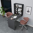 HABITAT ET JARDIN - Table de maquillage en bois "Sedir" - 90 x 59 x 74 cm - Gris anthracite - vignette