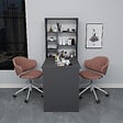 HABITAT ET JARDIN - Table de maquillage en bois "Sedir" - 90 x 59 x 74 cm - Gris anthracite - vignette