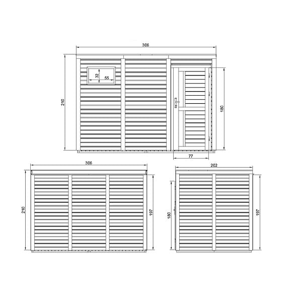 TIMBELA - Abri de Jardin en Bois 6,18 m², Cabane de Jardin Extérieur TIMBELA M326F1 - large