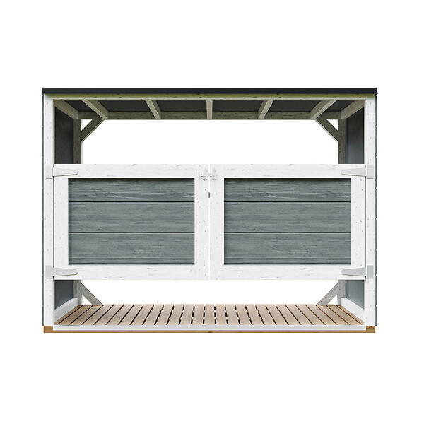 TIMBELA - Abri de jardin pour poubelles 3x240L TIMBELA M982A-CAVERN STEEL - large