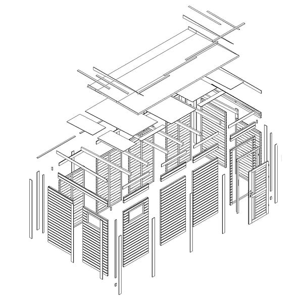 TIMBELA - Abri de Jardin en Bois 8,16 m² TIMBELA M327F1 - large
