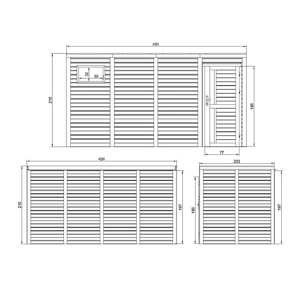 TIMBELA - Abri de Jardin en Bois 8,16 m² TIMBELA M327F1 - large
