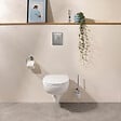 GROHE - Pack WC suspendu sans bride Bau ceramic + Bâti support Solido + abattant + plaque carré blanc alpin - vignette