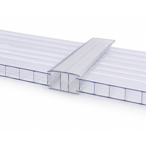 MCCOVER - Profil polycarbonate de jonction - ep.4 mm, L.200 cm - large