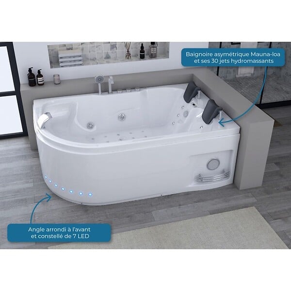 DISTRIBAIN - Baignoire balnéo G-Mauna-Loa 30 jets Whirlpool - large