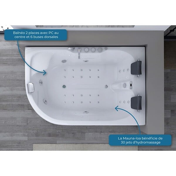 DISTRIBAIN - Baignoire balnéo G-Mauna-Loa 30 jets Whirlpool - large