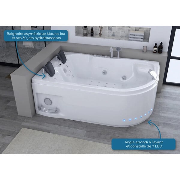 DISTRIBAIN - Baignoire balnéo D-Mauna-Loa 30 jets Whirlpool - large