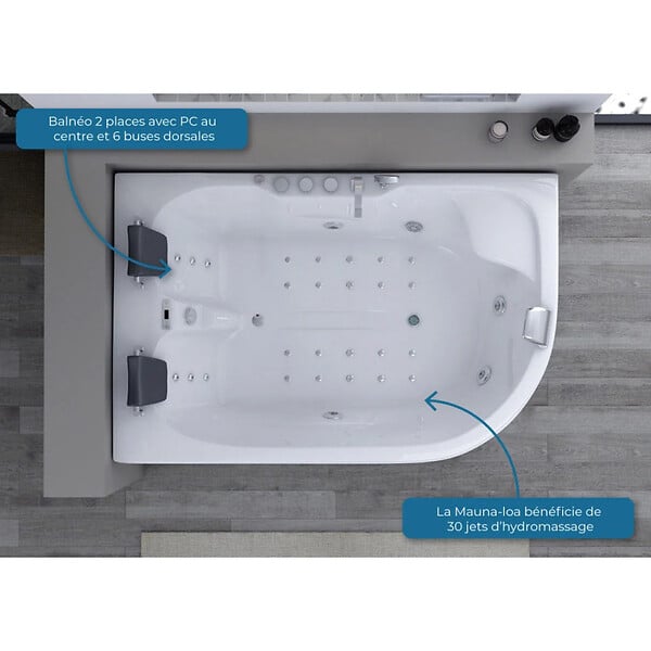 DISTRIBAIN - Baignoire balnéo D-Mauna-Loa 30 jets Whirlpool - large
