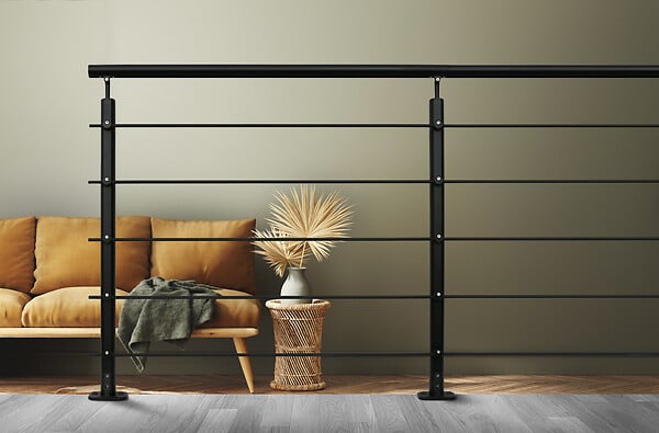 KORDO - Poteau garde-corps aluminium Opalu - Noir - 972x43x43 mm - large