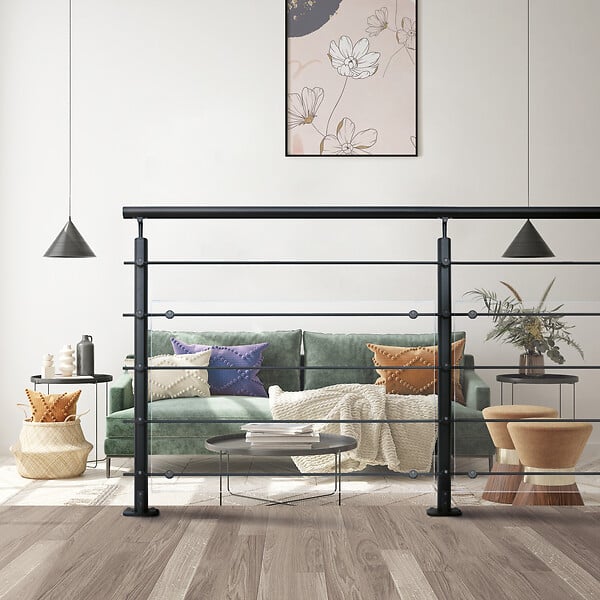 KORDO - Garde-corps OPALU full black - Noir - L.200 cm - large