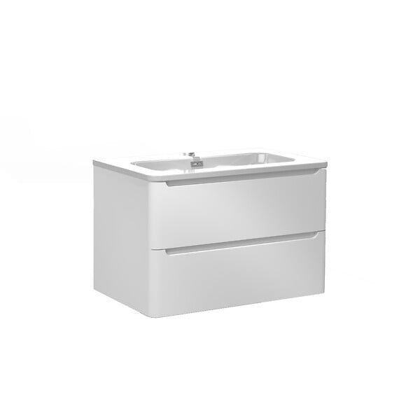 CONCILIO - Meuble sous lavabo 80cm Toola - Blanc brillant - large