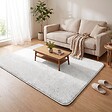 VOUNOT - Tapis de salon poils ras doux antiderapant 140x200cm uni crème - vignette