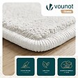 VOUNOT - Tapis de salon poils ras doux antiderapant 140x200cm uni crème - vignette