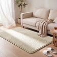 VOUNOT - Tapis de salon poils ras doux antiderapant 120x160cm uni beige - vignette