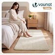 VOUNOT - Tapis de salon poils ras doux antiderapant 120x160cm uni beige - vignette