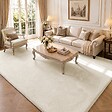 VOUNOT - Tapis de salon poils ras doux antiderapant 240x340cm uni beige - vignette