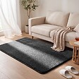 VOUNOT - Tapis de salon poils ras doux antiderapant 120x160cm uni anthracite - vignette