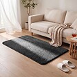 VOUNOT - Tapis de salon poils ras doux antiderapant 80x150cm uni anthracite - vignette