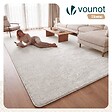 VOUNOT - Tapis de salon poils ras doux antiderapant 240x340cm uni crème - vignette