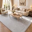 VOUNOT - Tapis de salon poils ras doux antiderapant 240x340cm uni gris - vignette