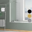 AURLANE - Pare baignoire Rabattable 70x130cm - Profilé Blanc Mat - Verre Trempé 4mm - ELEMENTARY - vignette